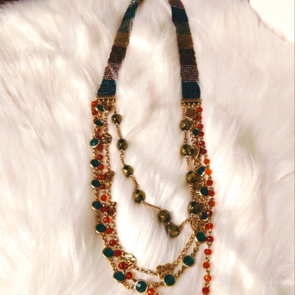 Multi Color Beaded Necklace - Picture 6 of 7